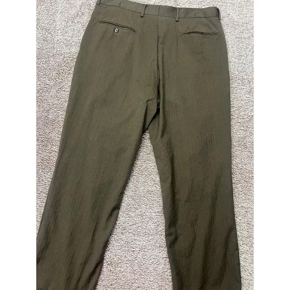 Jos A Bank Executive Collection Mens 36R Wool Brown Herringbone Pleated Pants